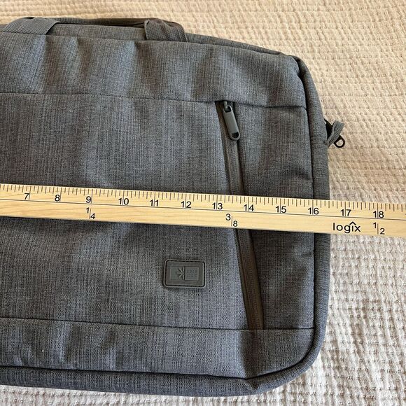 Case Logic Laptop Computer Bag Gray Shoulder Strap Multiple Compartments Zippers - Picture 8 of 12